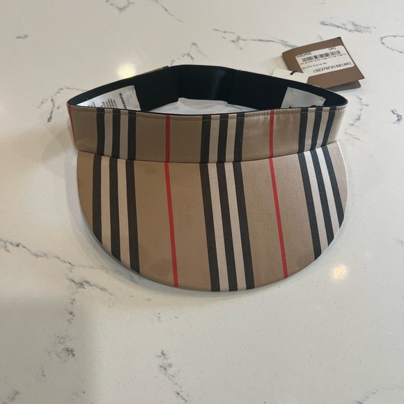 Burberry Beige Heritage Stripe elastic Visor - Picture 2 of 5